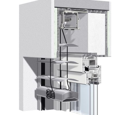 Aufsetz-Außenjalousie – Detailansicht
